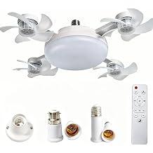 Socket Fan Light with Remote, Ceiling Fan with Lights E26/B22 Screw