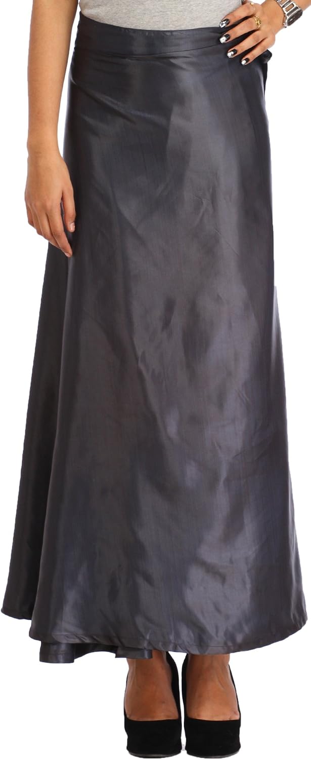 Women's Solid Color Satin Wrap Around Midi Long Skirt Maxi Skirt for Women