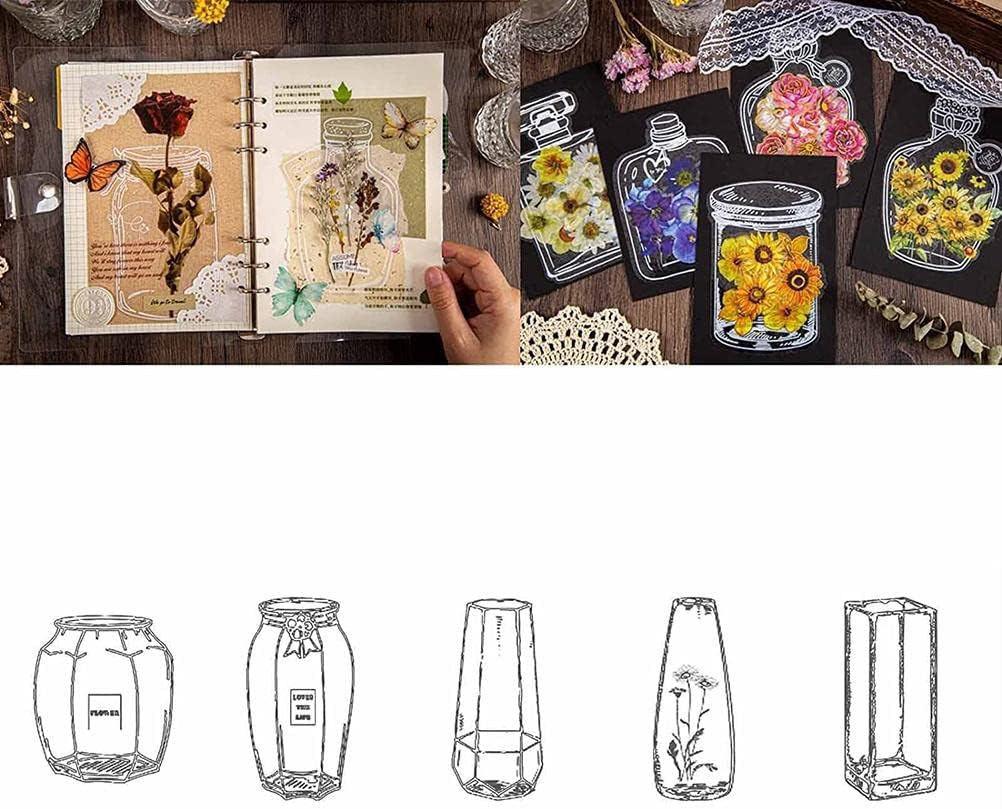 Mrisata Dried Flower Bookmarks, 20Pcs Transparent Dried