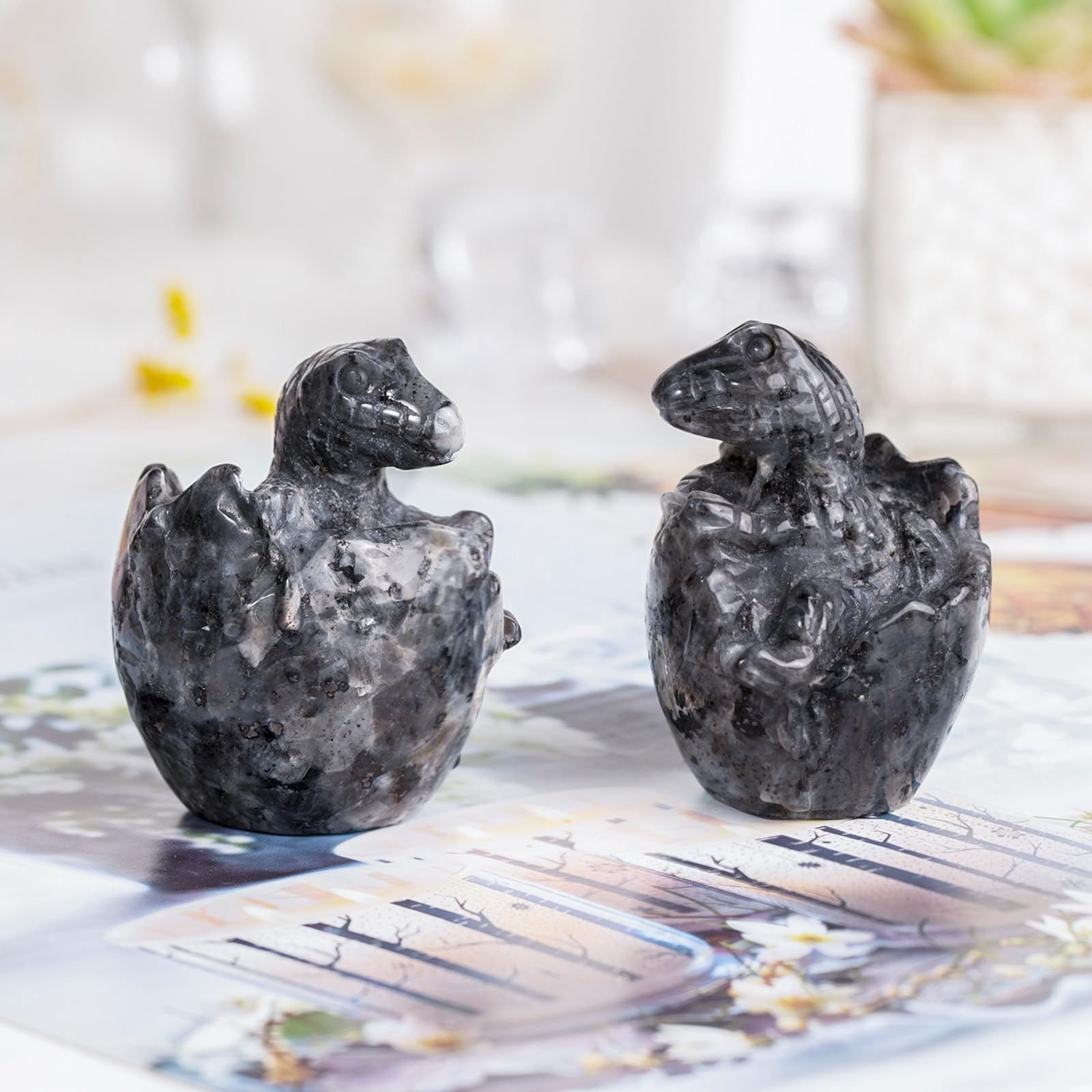 KYEYGWO Crystal Dinosaur Egg Hatchling Figurine - Image 3