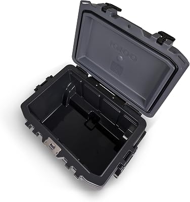Refroidisseur à roues Igloo Trailmate 52 Qt, coffre à glace isolé à coque dure, carbonite