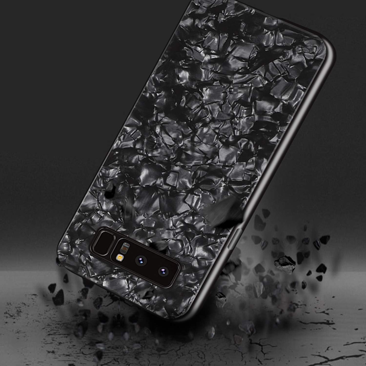 EYZUTAK Shell Design Case for Samsung Galaxy S10,Ultra Thin Tempered Glass Back Mimics Hard Cover Anti-Scratch Soft TPU Silicone Bumper Shockproof Case for Samsung Galaxy S10 - White