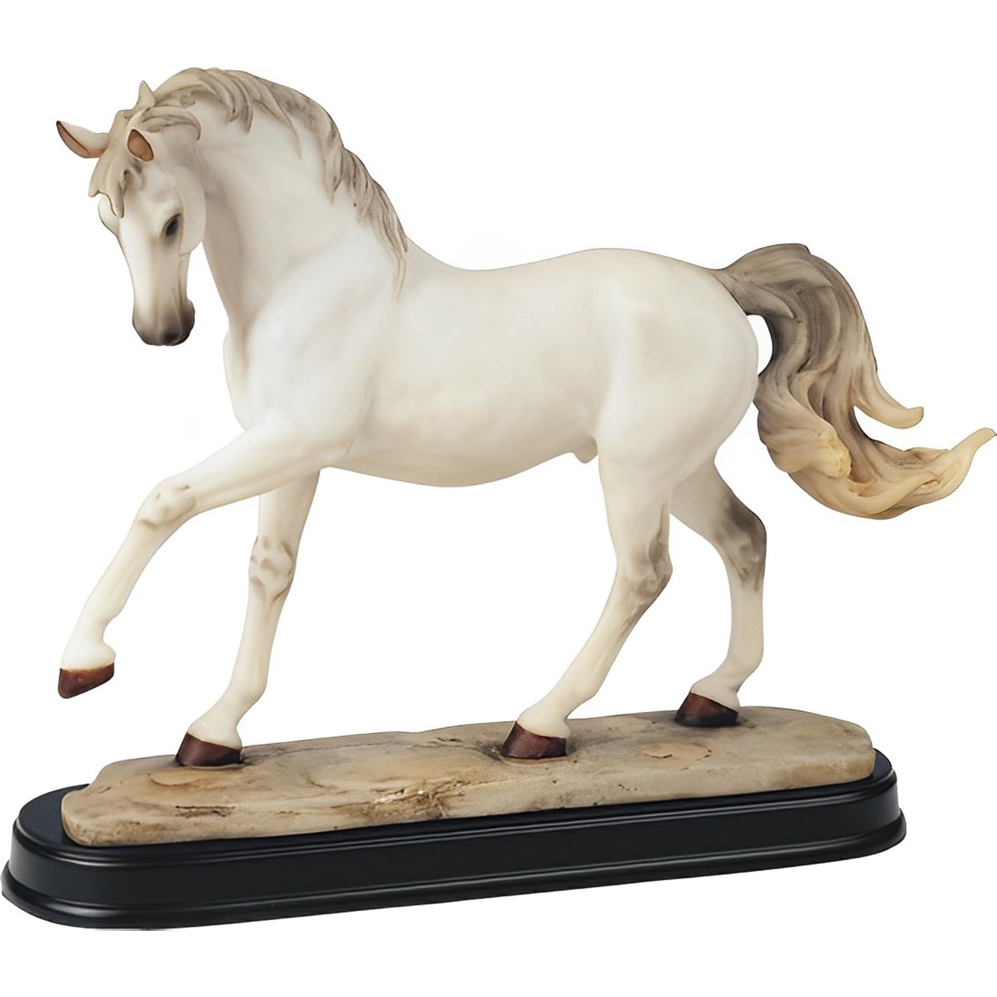 Figurine cheval blanc de 25 cm ICE ARMOR pour decoration de salon