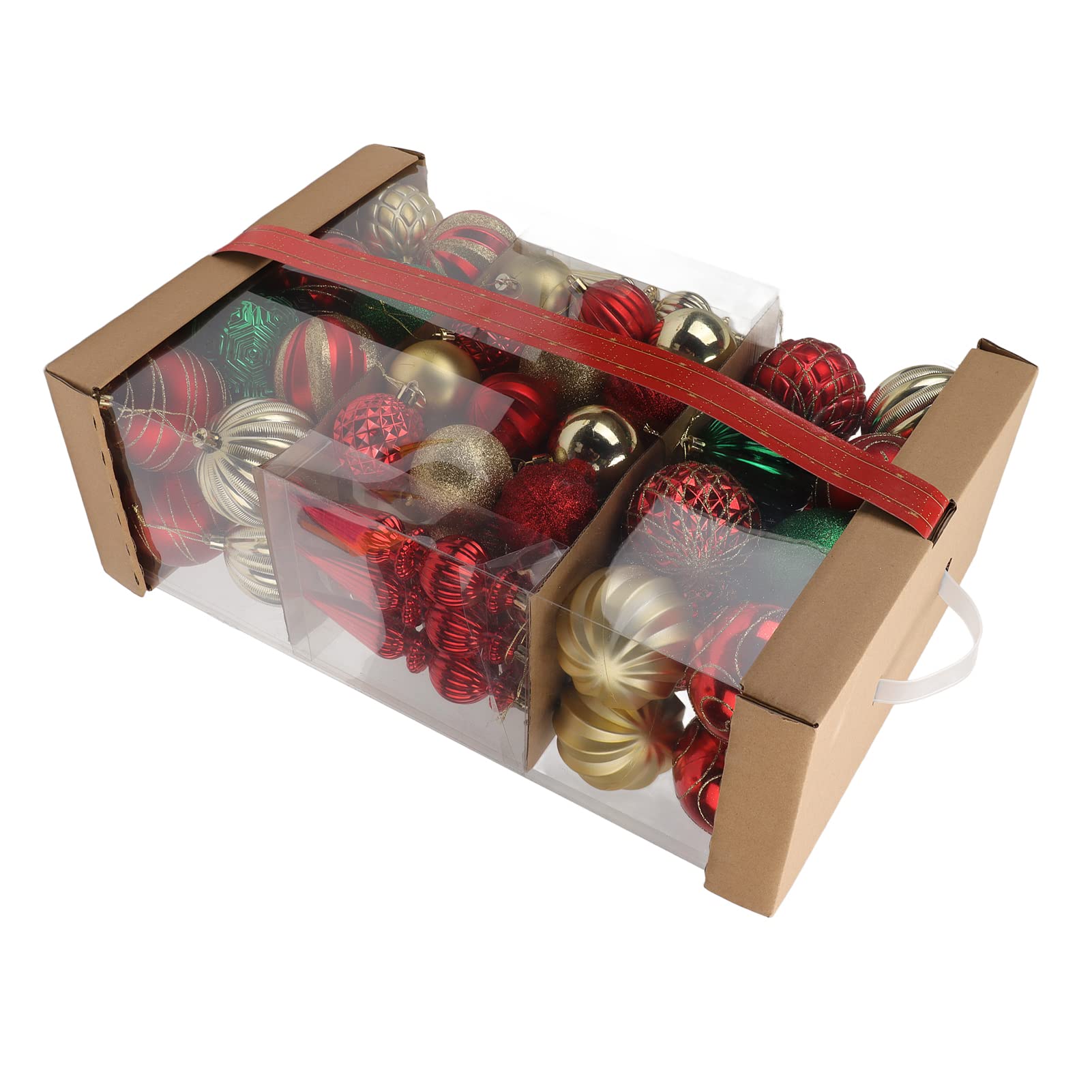 Weihnachtskugel-Ornament, Weihnachtsbaumkugeln, Weihnachtskugel-Ornament zum Aufhängen, 74 Stück, Bunte Weihnachtsdekorationskugeln für Zuhause, Urlaubsdekoration, Partyzubehör, (C)
