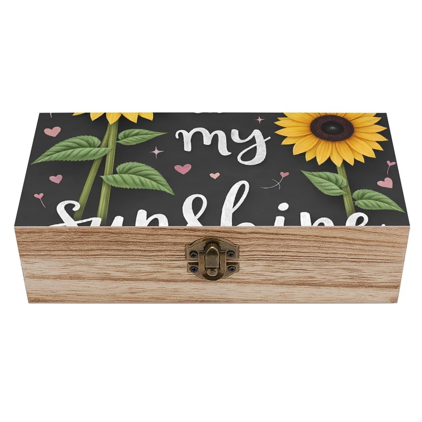 HLBSDM You Are My Sunshine Sunflower Wooden Storage Box