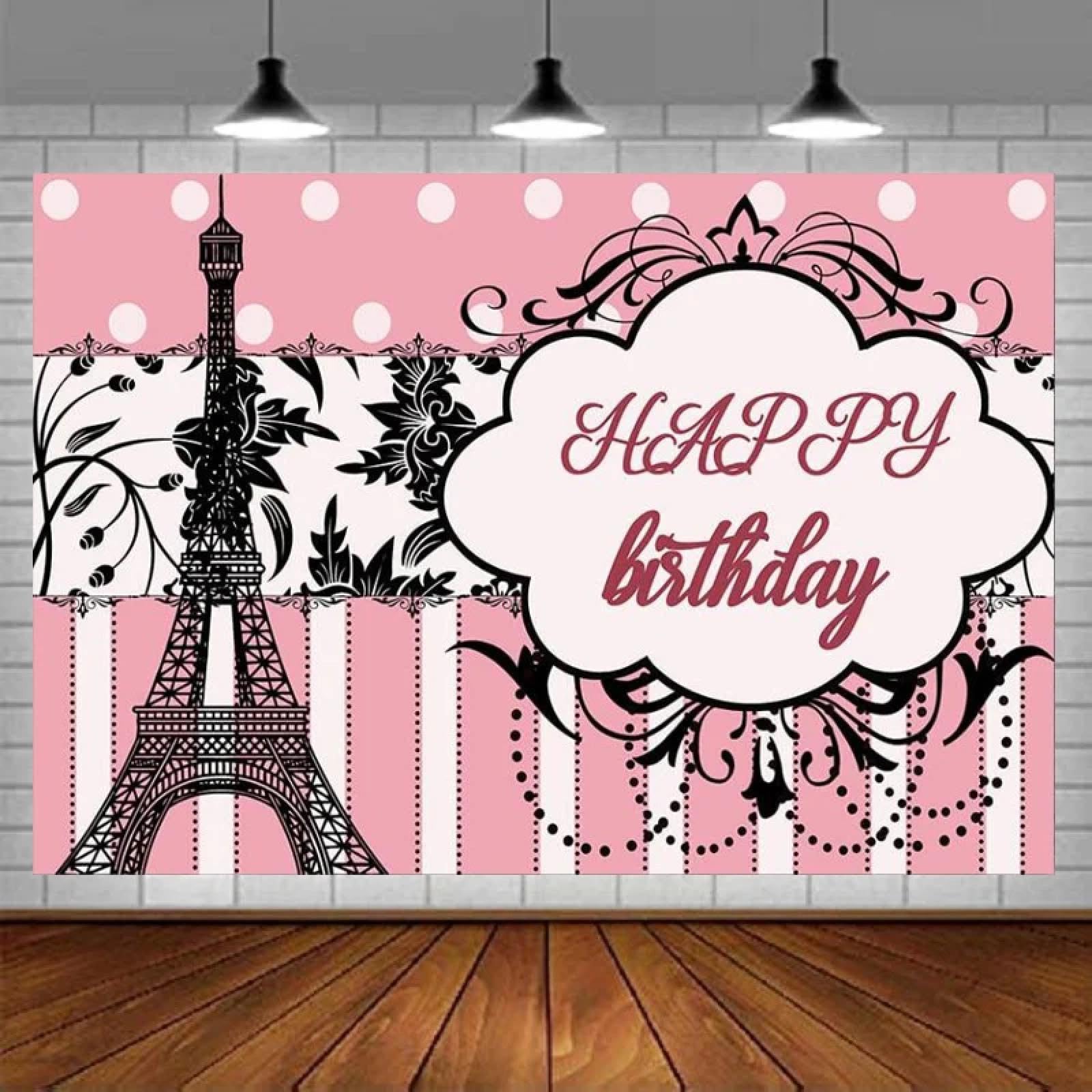 Fotografie Hintergrund Gestreift Banner Prinzessin Alles Gute zum Geburtstag Party Raum Dekor Hintergrund Porträt Shooting Poster