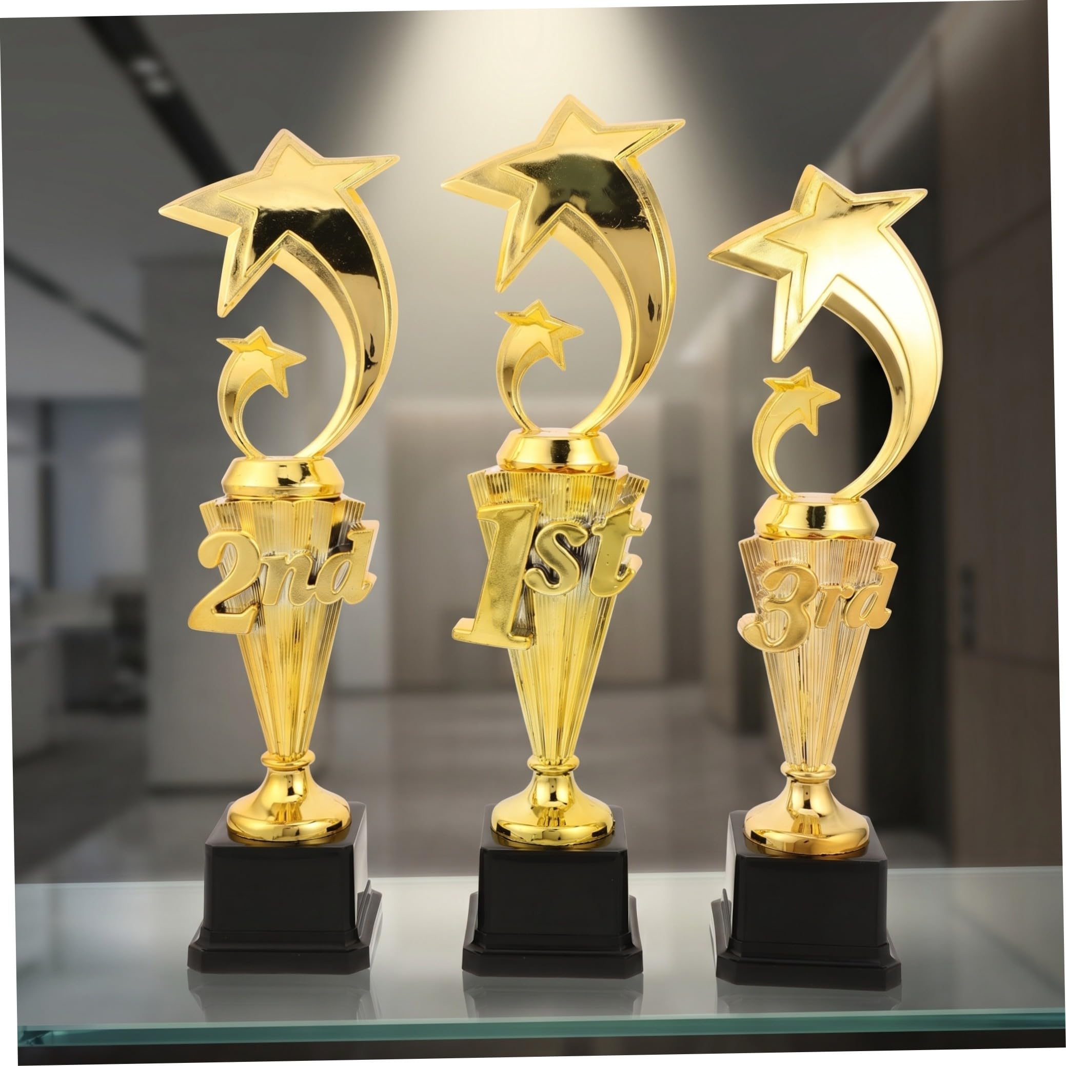 Toyvian 3 Piezas Trofeos de Premios Copas de Plástico Dorado para Equipos