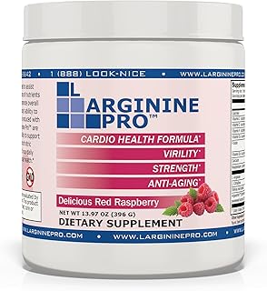 L-ARGININE PRO, L-arginine Supplement - 5,500mg of L-arginine Plus 1,100mg L-Citrulline, Powder (Raspberry, 1 Jar)