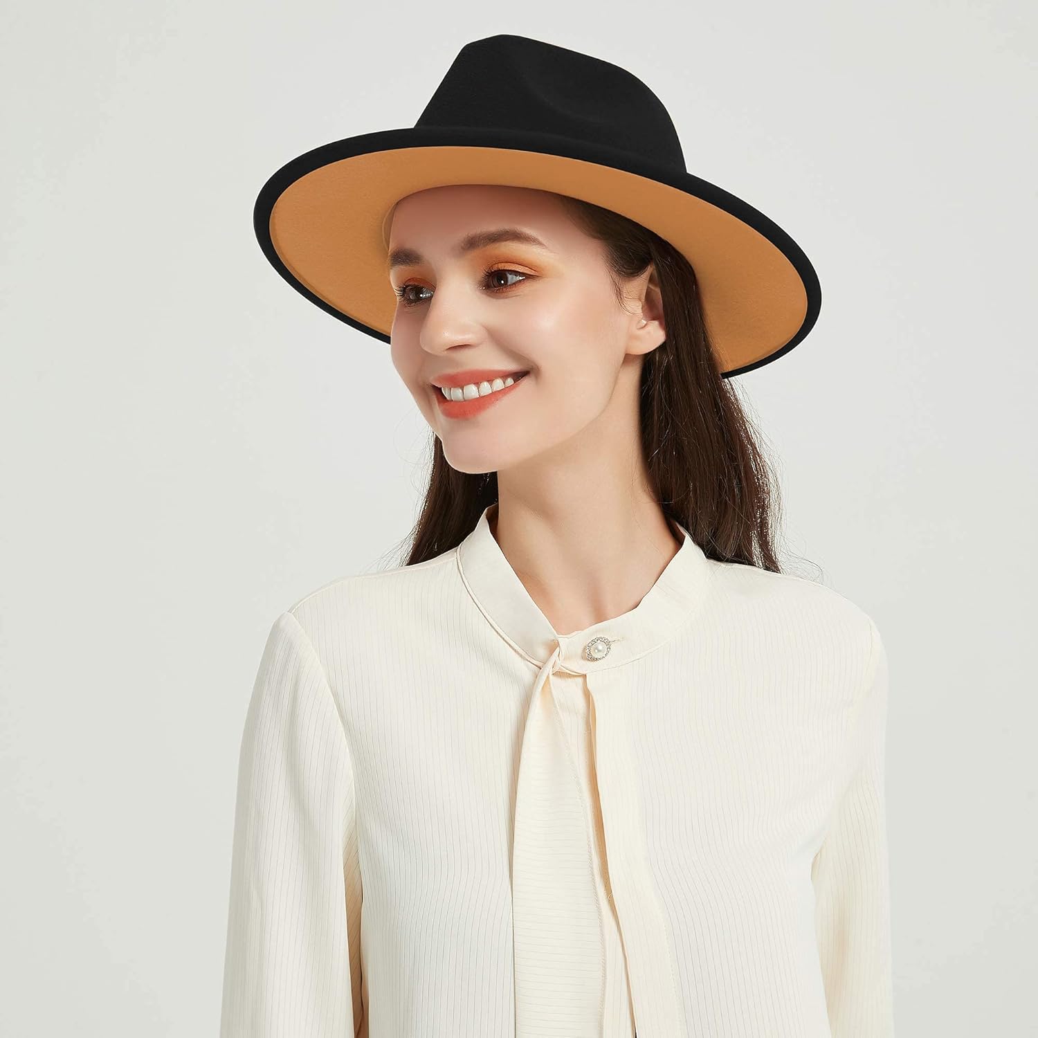 jingsha Fedora Hats for Men & Women Wide Brim Fedora Felt Panama Hat Men's Dress Hats with Belt Buckle - Image 7