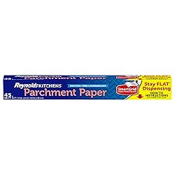 Reynolds Kitchens Stay Flat Parchment Paper Roll, Non Curling Baking Parchment Paper for Baking and Cooking, Oven Safe up to 425 Degrees, 36 Feet x 15 Inches, 45 Total Sq. Ft.