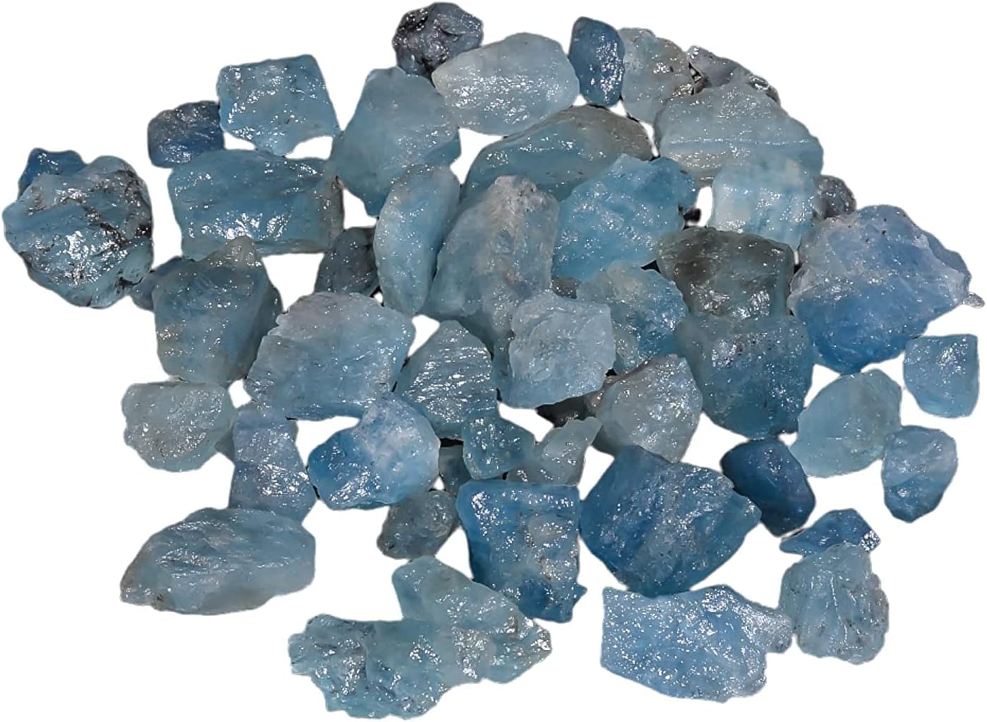 25 carats - AA+ Natural Blue Aquamarine Raw Gemstone and Rough Crystals Rock Jewelry Making Supplies Chakra Healing Energy Stone ART-CRAFTS-DIY Stone Good Luck Crystals Protection Stone