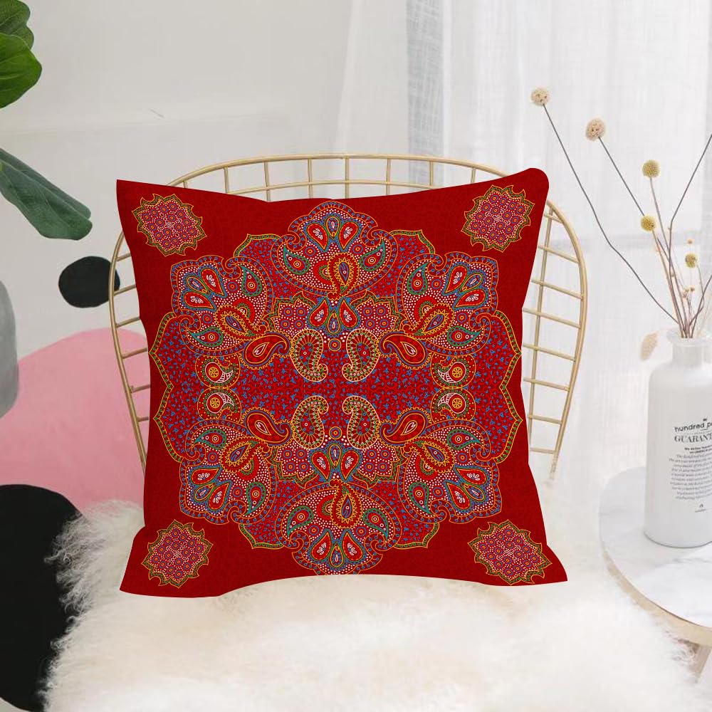 Hyosxw Mandala, Moroccan Persian Design, Straight F - A9 Cushion Cover,Throw Pillow Case Home Decorative For Living Room Bedroom Sofa Chair 18X18 Inch,Mandala, Moroccan Persian Design, Straight Floral Print,Pillowcase 45X45cm