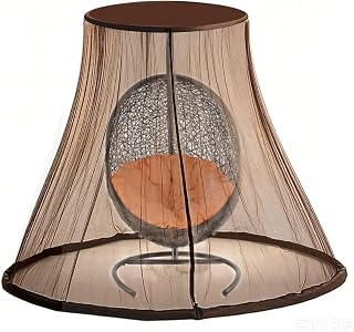 Coverify Hanging Egg Chair Mosquito Netting, Portable Netting for Egg Wicker Hommock Chair Outdoor Windproof, Easy Set Up, Brown