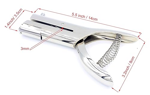 Miniatura 4 de Perforadora de un solo agujero de mano resistente de 2 pulgadas de alcance de 18 de pulgada y 0.118 in para tarjetas de identificación, tarjetas de