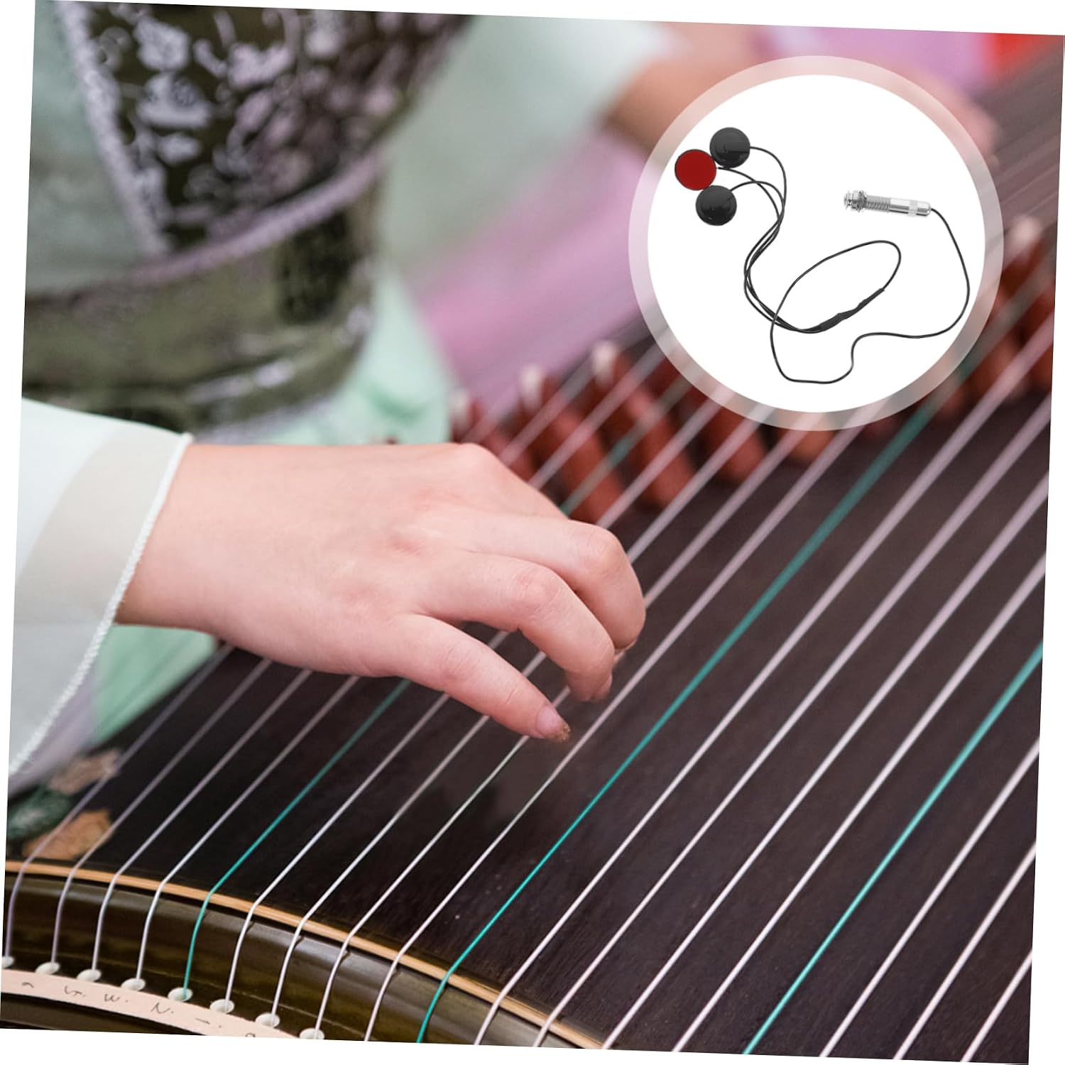 Guzheng Piezo Sound Transducer Pickup Self Adhesive Three Contact Microphone for Accurate Sound Control and Easy Installation String Instruments