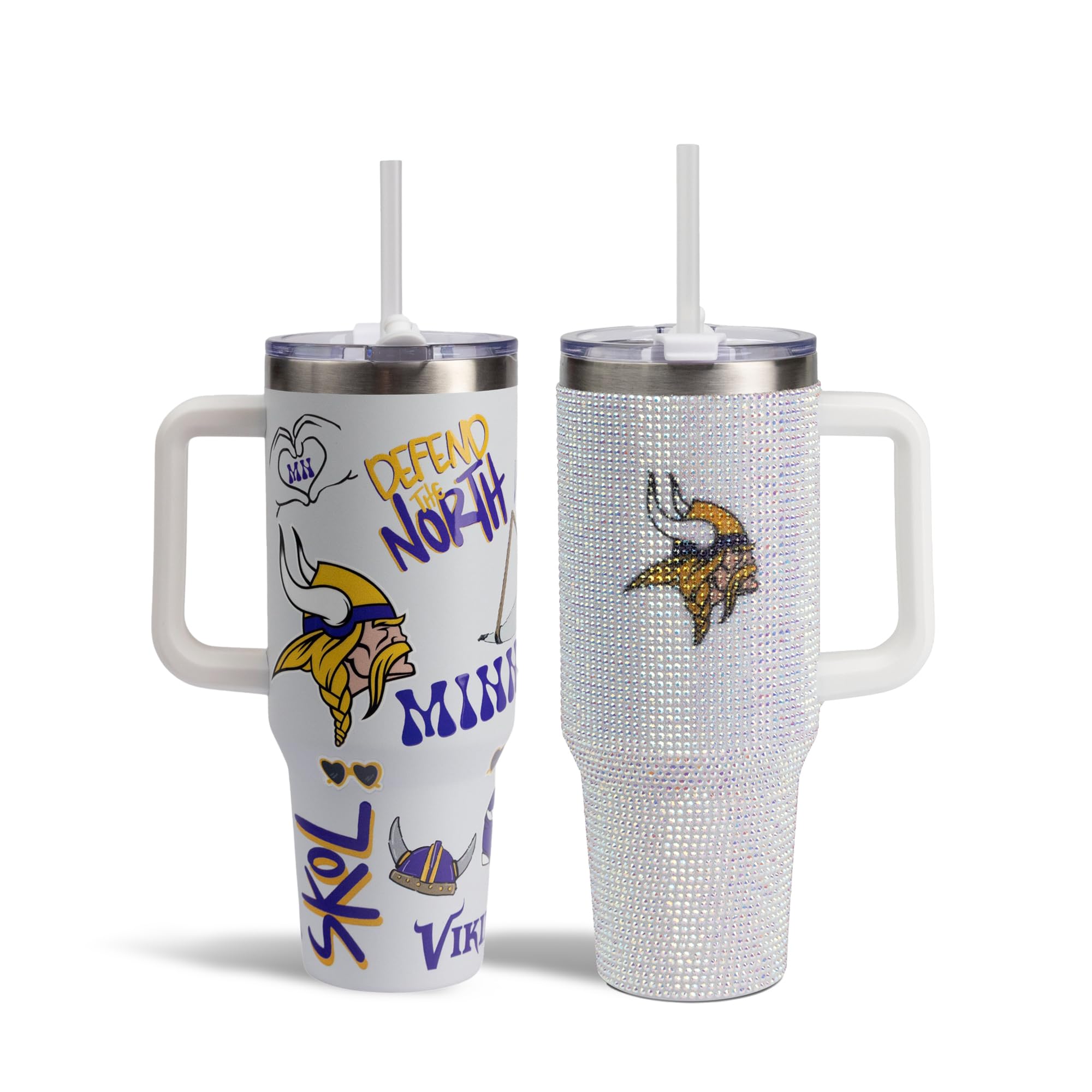 The Memory Company Officially Licensed 2-Pack Game Day Tumblers Team Spirit/Bling, Minnesota Vikings