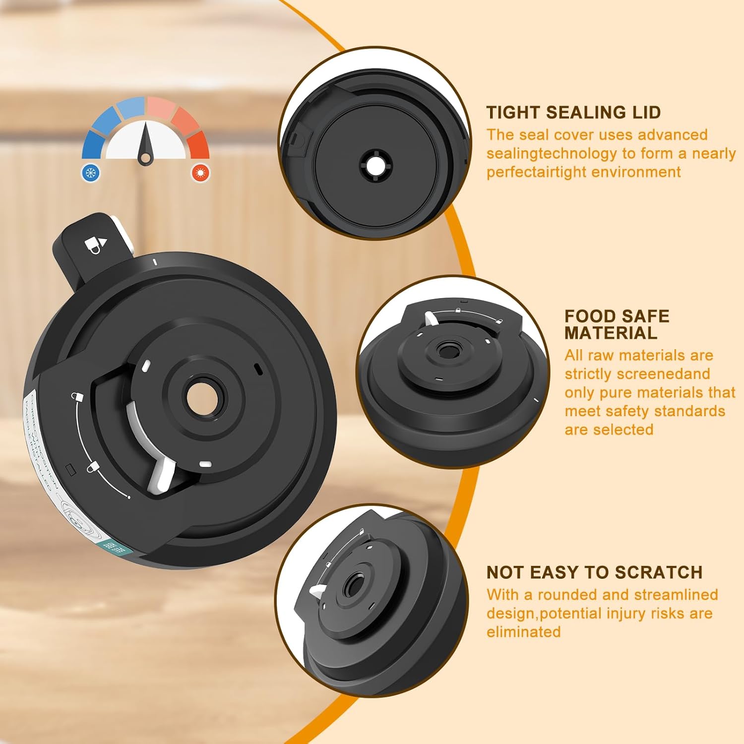 NC701 Outer Bowl Lid with Paddle for Ninja Swirl by Creami Ice Cream Makers, Reusable Creami Lid Replacement with Blade, Creami Replacement Parts Compatible with NC700 NC701 NC701C Series