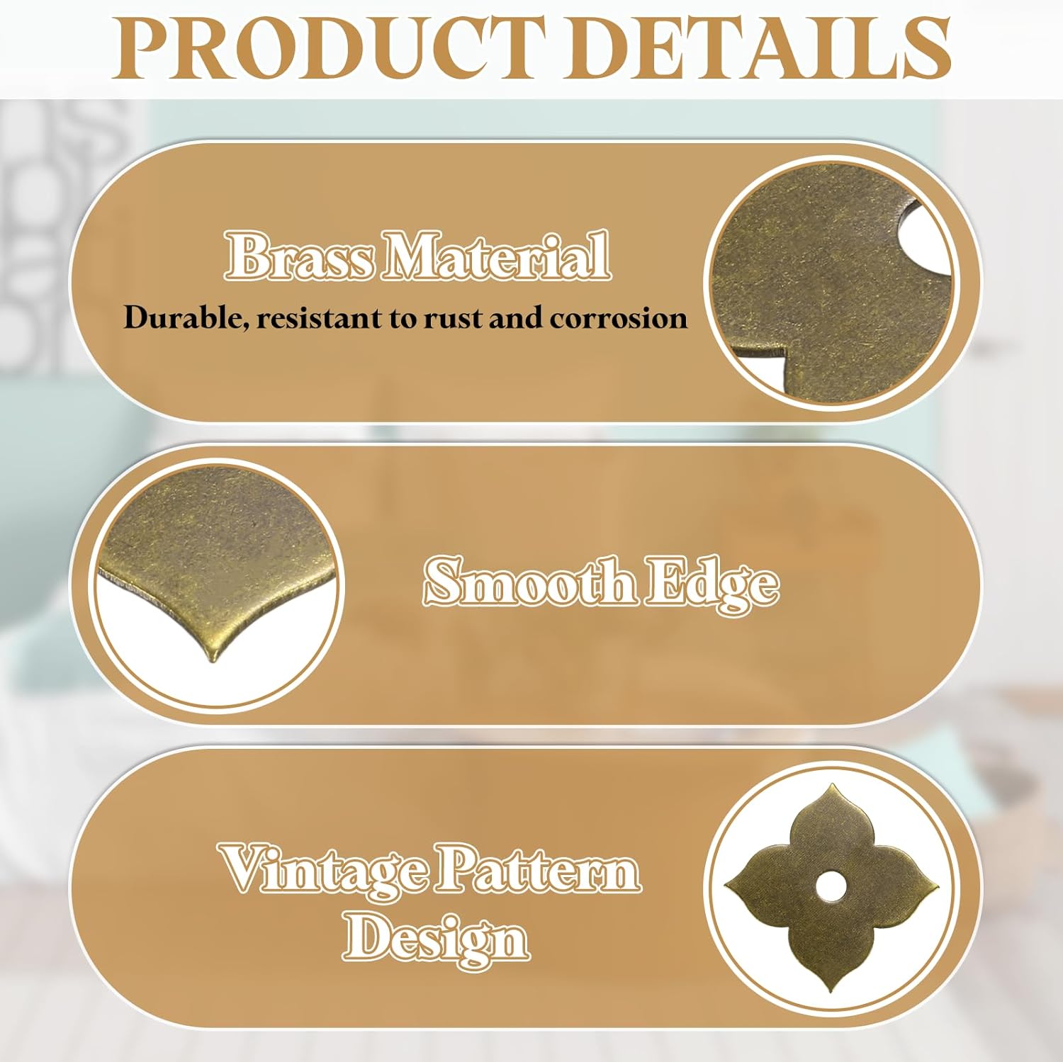 uxcell 10pcs Cabinet Knob Backplate, 1.69 Inch Leaf Shape Brass Backplate Washers Classical Furniture Decoration Gasket for Cabinet Drawer Cupboard Doors Hardware (Bronze Tone)