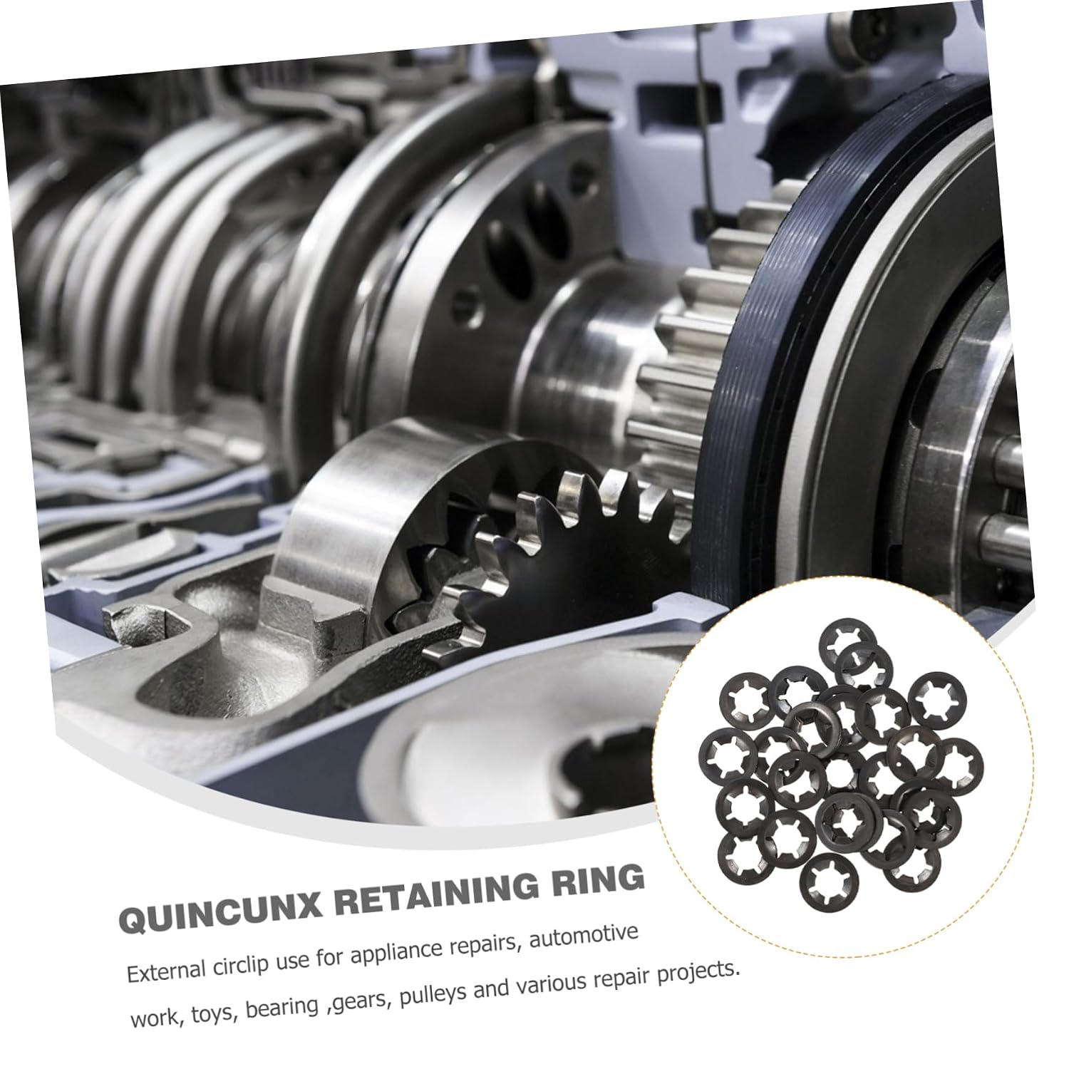 420pcs Carbon Steel Plum Bearing Clip Retaining Washers for Power Supply and Equipment Lock Washers for Electrical Appliances