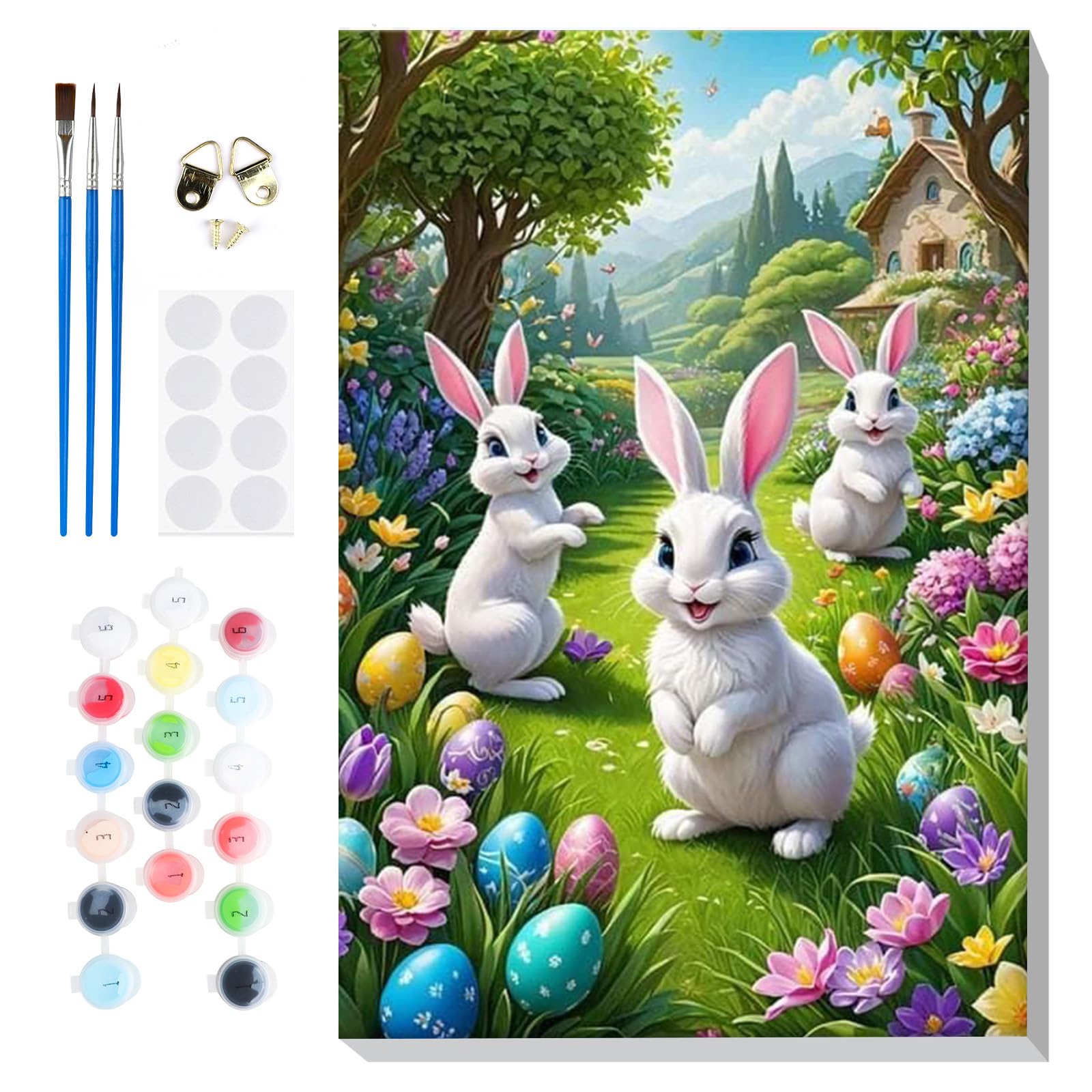 Lxmsja Pintar por Numeros Pato Adultos con Marco, DIY Cuadros para Pintar Pascua Colorear por Números Lienzos, Pintura Acrilica Manualidades Adulto Decoracion Hogar Pared 20x30cm — view 19
