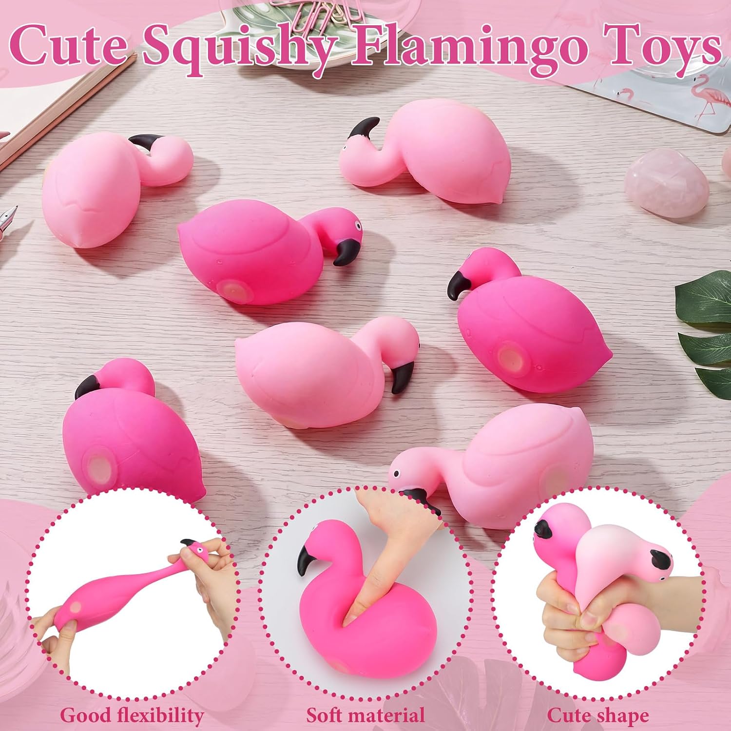 Meooeck 12 Pcs Flamingo Fidgets Balls for Adults Flamingo Party Favors image 4