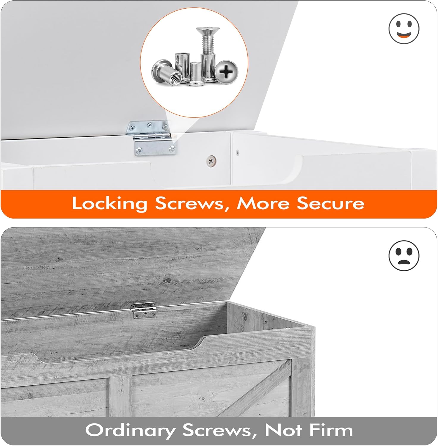 TrailBlaze Storage Bench with Safety Hinges,23.6 in Flip-Top Shoe Bench with Wood Legs, Storage Chest Ottoman Bench for Entryway, Bed Room, Living Room, Easy Assembly,White