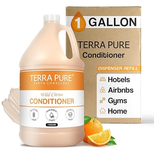 Terra Pure Acondicionador de 1 galón  Artículos de tocador de hotel de lujo a granel  Diseñado para rellenar dispensadores de jabón  128 oz