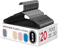 Vista 21 de Sharpty Perchas de Plástico Perchas para Ropa para Ropa, Armario, Abrigos y Camisas - Con Muescas, Duraderas, Gruesas, Resistentes y que Ahorran
