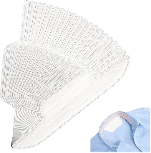 HANNEA® 20pcs Collar Neck Liner Sweat Pads Self-adhesive Sweat Absorption Pad for Hat Cap Brim, Shirt Collar Absorbing Swe...