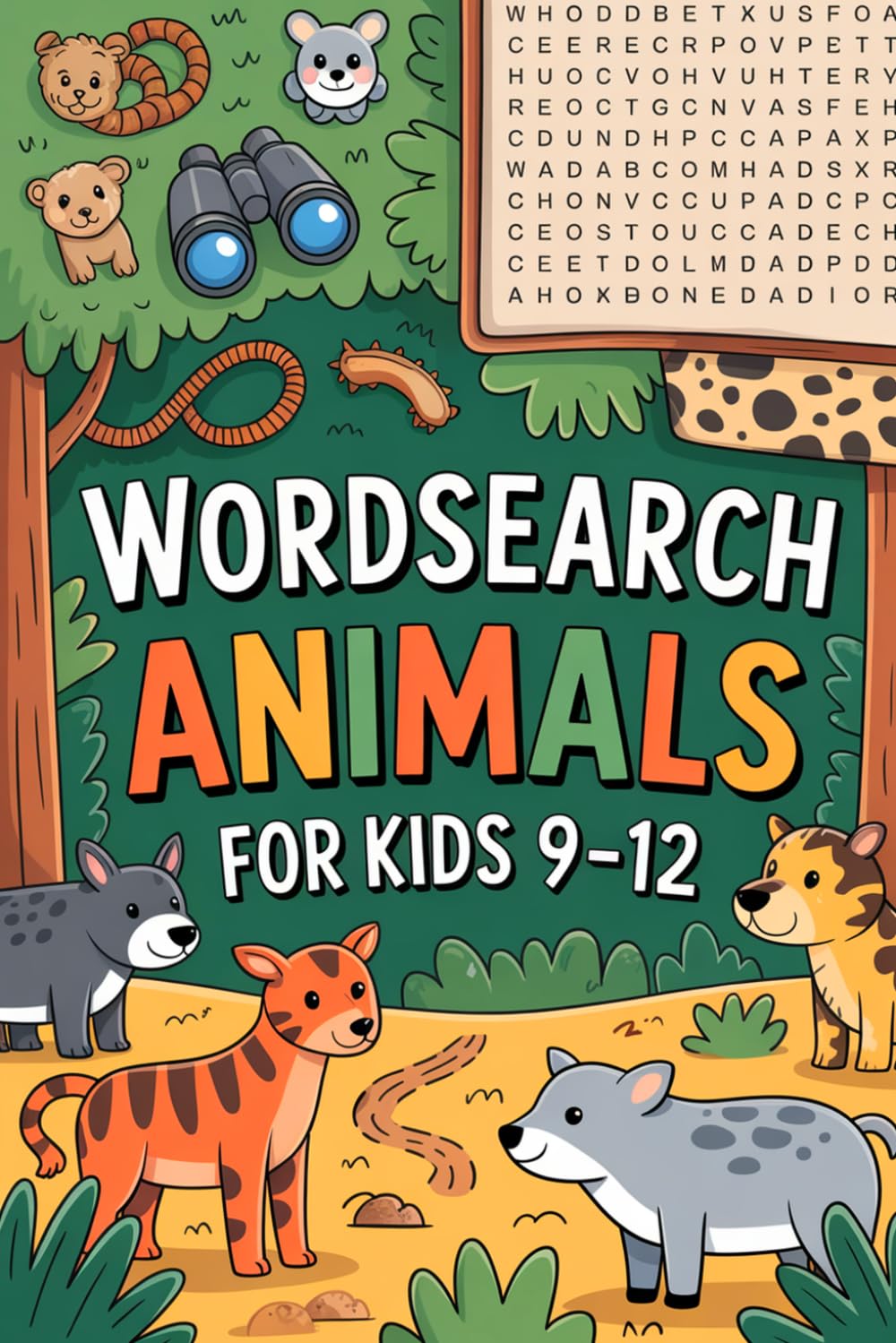 Wordsearch Animals for Kids 9-12: Tween-Friendly Skill-Building Puzzle Workbook