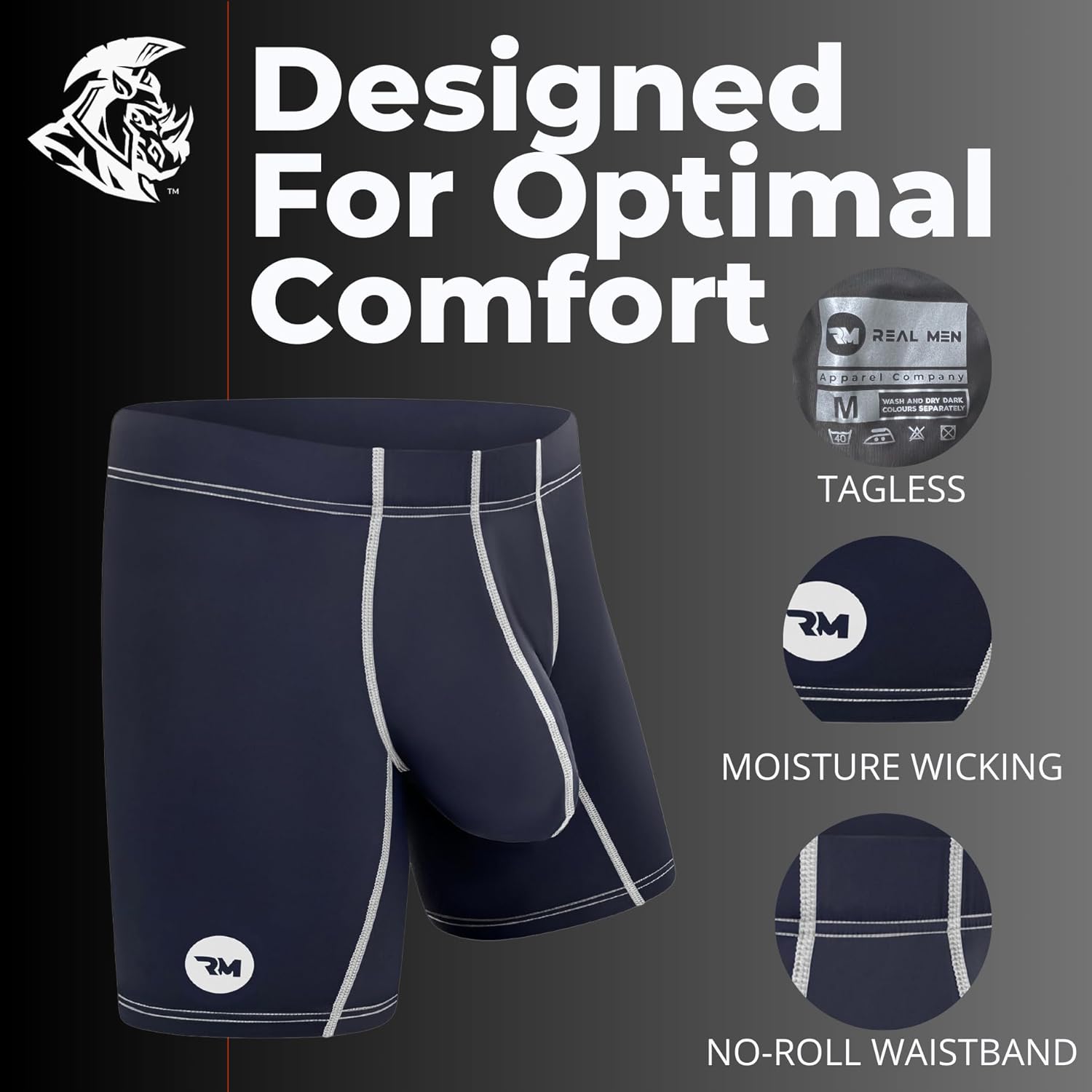 Real Men Athletic Underwear with ABCD Pouch - 1, 3 or 4 Pack with 6, 7 and 9 inch Inseam Nylon Boxer Briefs - XS to 5XL - Image 6