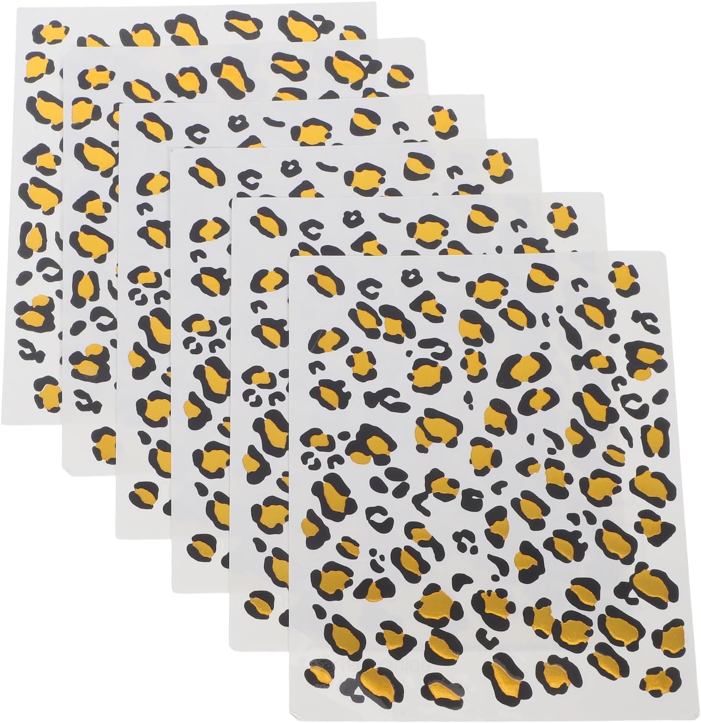 Amosfun 6pcs Leopard Pattern Foil Water Transfer Stickers Temporary Realistic Body Tattoo Decals for Women Festival and Party Decorative Use