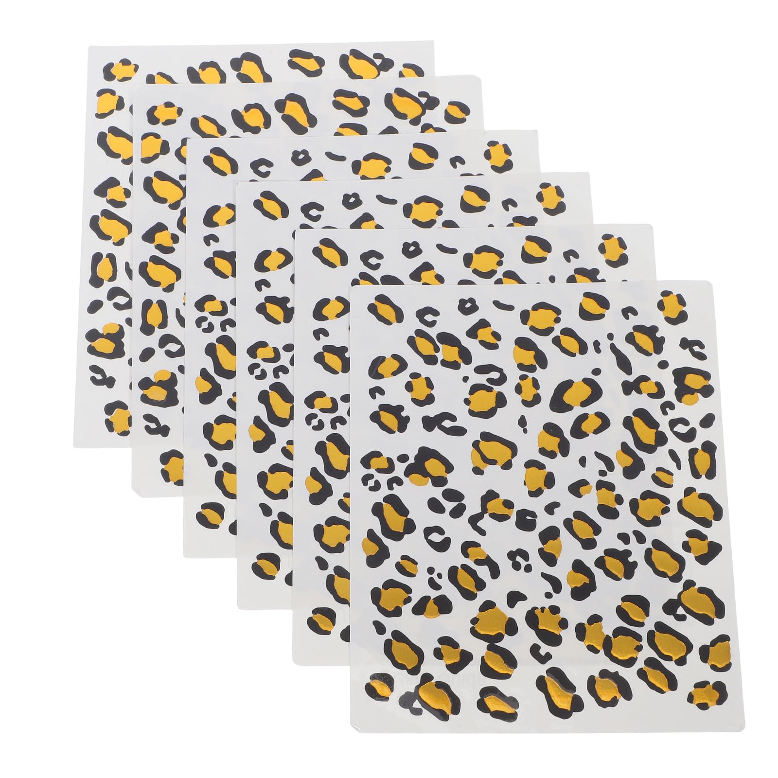 Amosfun 6pcs Leopard Pattern Foil Water Transfer Stickers Temporary Realistic Body Tattoo Decals for Women Festival and Party Decorative Use