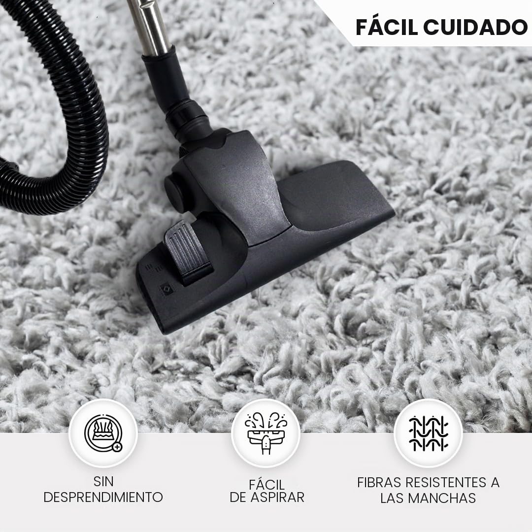 Livabliss Home Shaggy Rug - Alfombra Salon Grande Habitacion, Dormitorio - Alfombra Pelo Largo Berber Abstracta, Pelo Grueso y Esponjoso - Alfombras Grande de 160x220cm, Gris