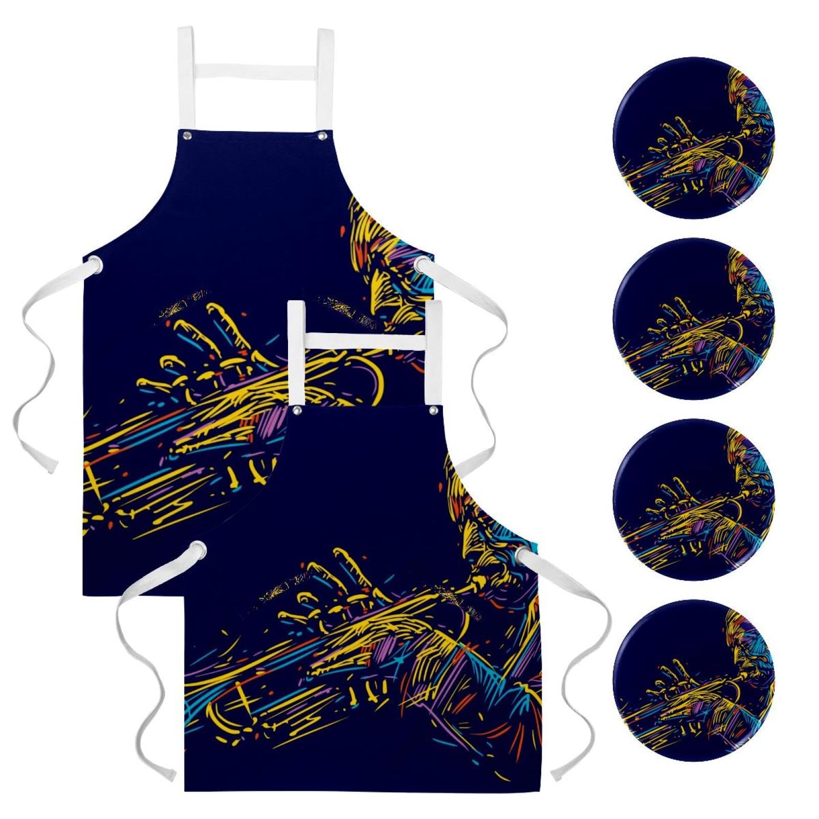 Tablier de serveuse multicolore pour cuisine, bistrot et travail - 7