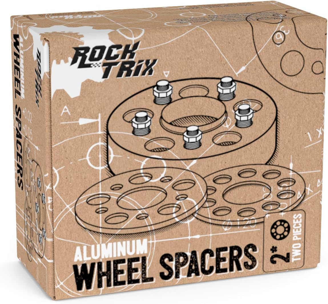 RockTrix 4x4 Wheel Spacers, 1 inch Thick Golf Cart Wheel Spacers Compatible with EZ GO EZGO Club Car, 1/2"x20 Studs Nuts, 4x101.6 to 4x101.6 Silver Adapters, 62mm Hub Bore, Set of 2