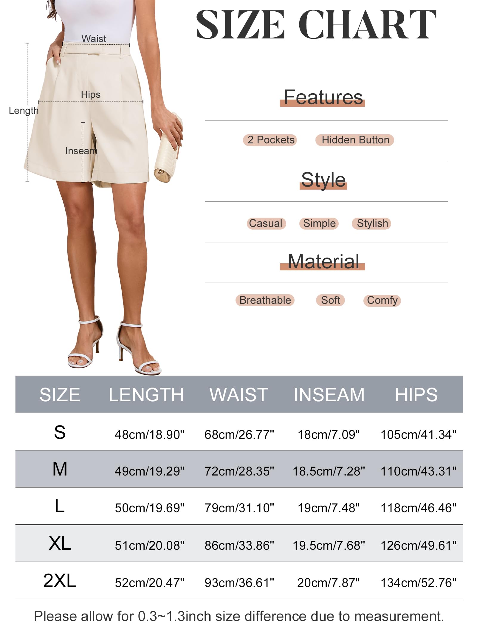 Famulily Pantalones cortos largos de verano para mujer, pantalones cortos casuales de pierna ancha, pantalones cortos acogedores con cintura elástica con bolsillos, tallas S-XXL