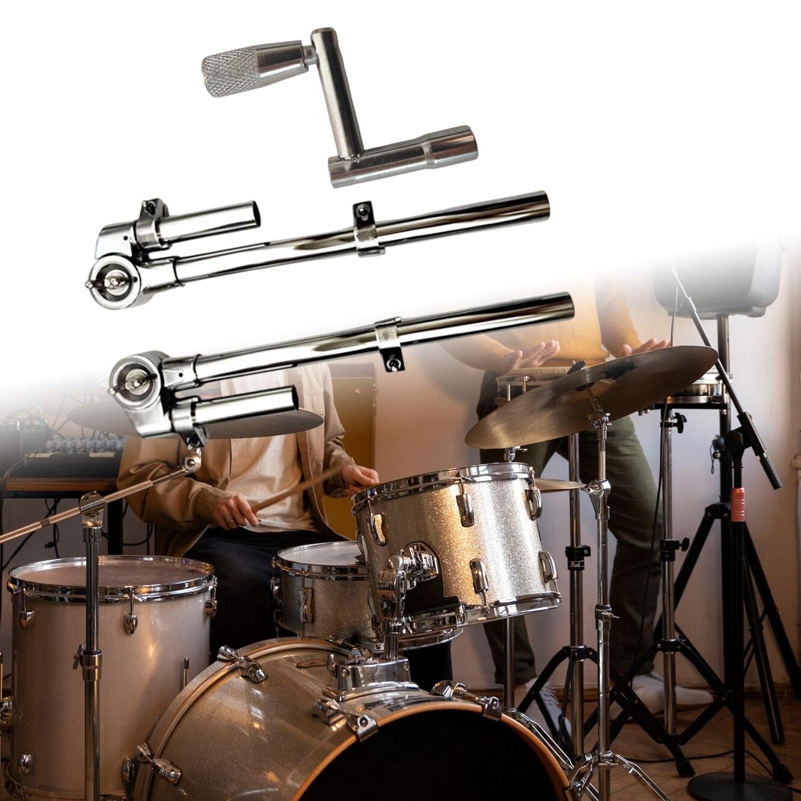 2 Supporti per Supporto per Tamburo Tom con Chiave Inglese, Hardware per Batteria a percussione per concerti in Negozio