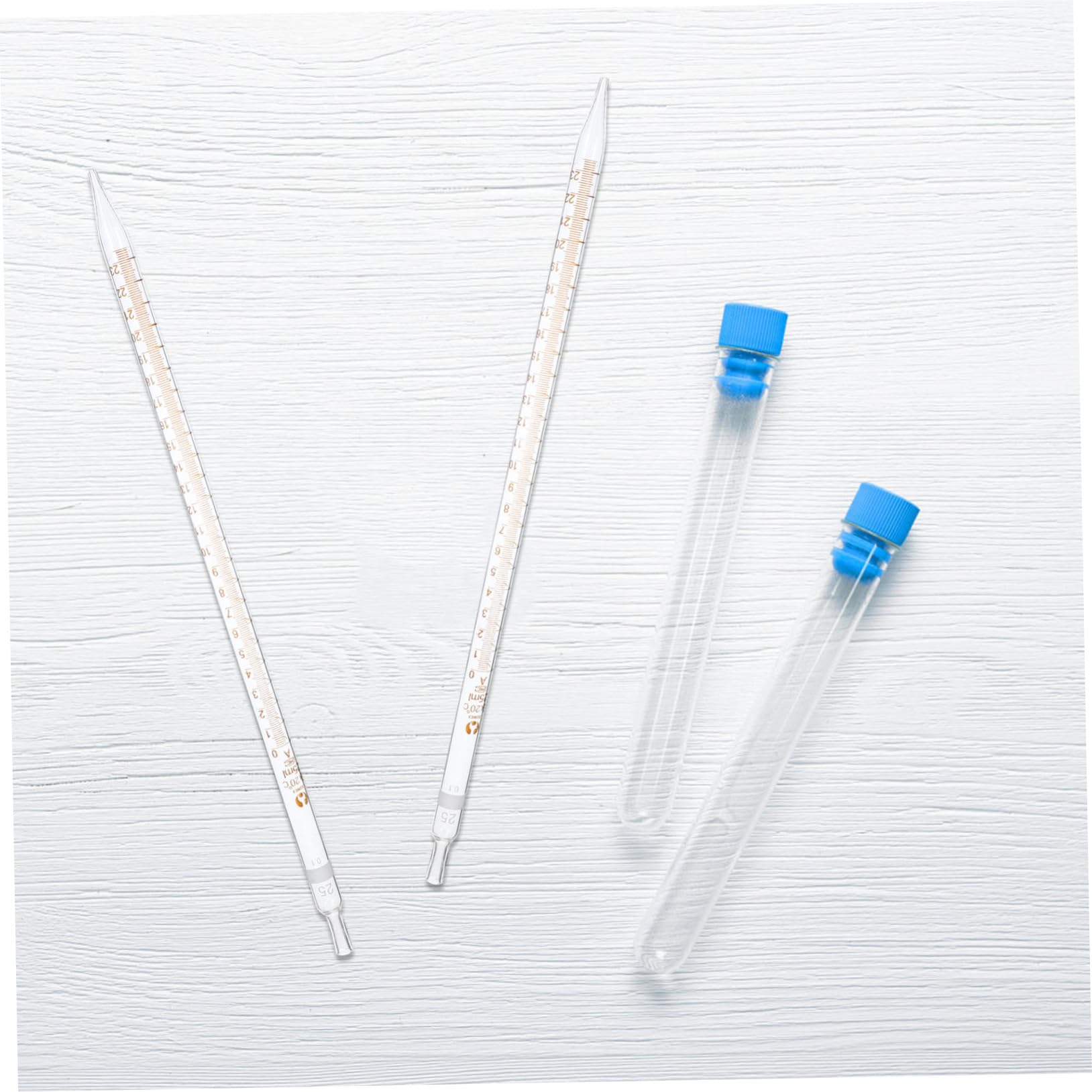 Pipeta de Laboratorio de Vidrio Escala 25ml, 20 Piezas | Medición Precisa, Apta para Lavavajillas, Formato Portátil para Suministros de Laboratorio y Uso Científico