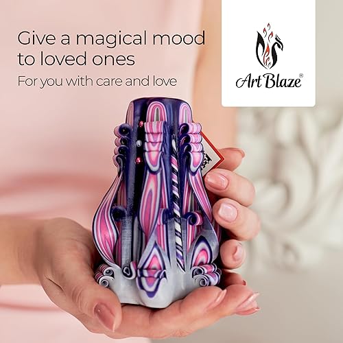 Miniatura 9 de Velas talladas, velas únicas hechas a mano de larga duración, vela decorativa sin perfume, velas de lujo para decoración del hogar, cumpleaños,