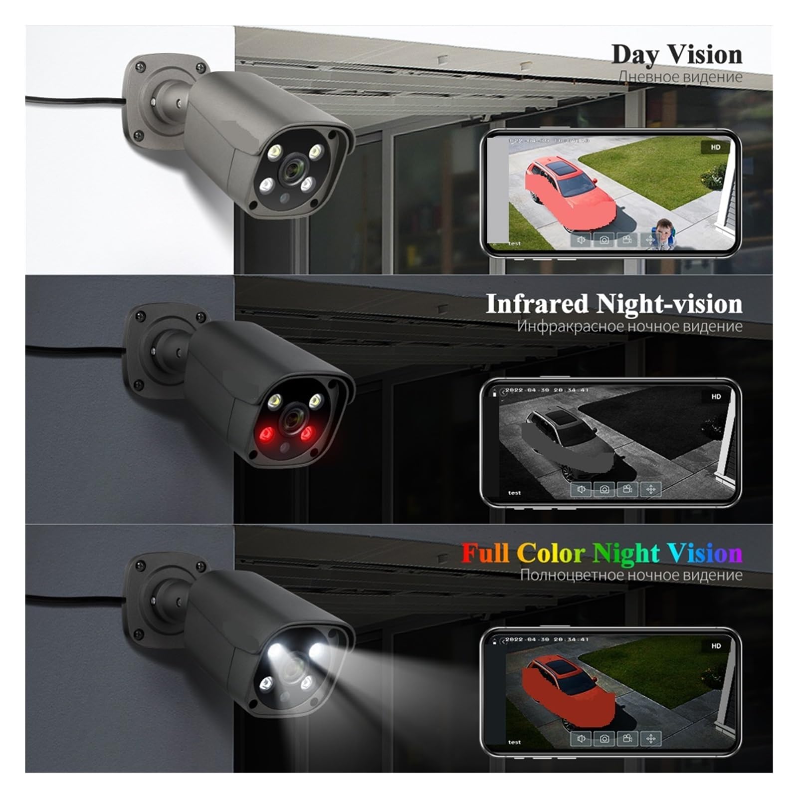 Systemy kamer CCTV, Zestaw do nadzoru wideo 8CH 5MP Kolorowy noktowizor Zewnętrzny wodoodporny system CCTV Kamera IP POE Dwukierunkowa(None,8CH NVR (4Cameras))