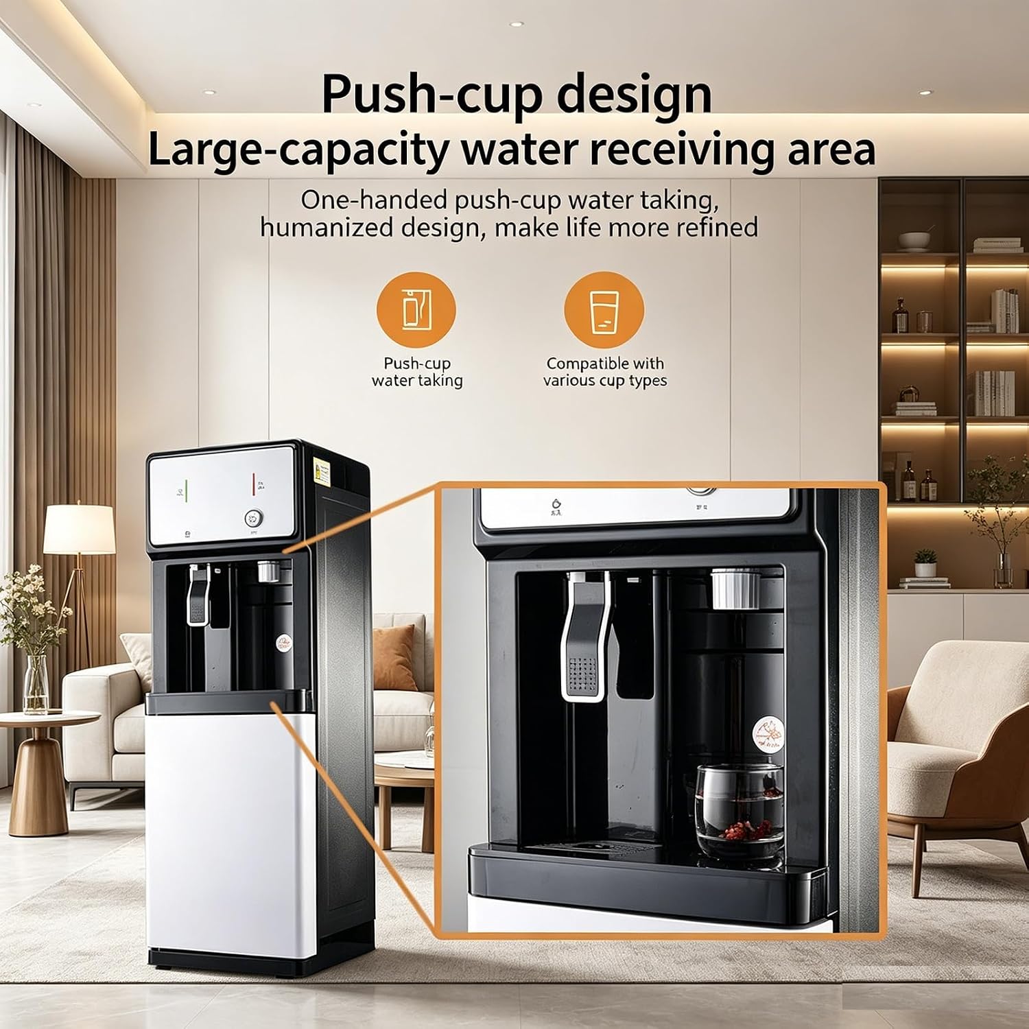 Bottom Loading Water Dispensers, Direct Drinking Hot & Cold Water Cooler, Heats Up in 3 Seconds, 3 Temperature Settings, Hot Waters Dispensers for Kitchen, for Home Office Commercial Tea Coffee