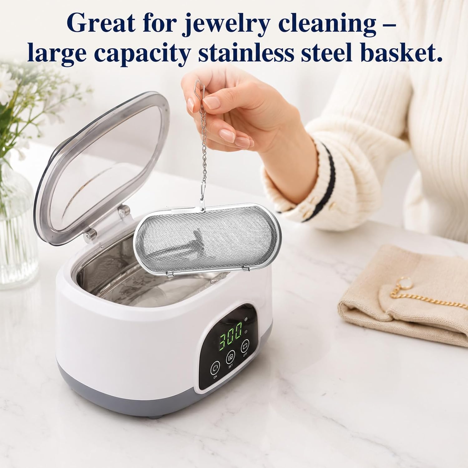 2Pcs Ultrasonic Cleaner Basket, Stainless Steel Baskets for Ultrasonic Cleaners and Watch Cleaner Jewelry Cleaning Baskets with Locks for Small Parts Washing