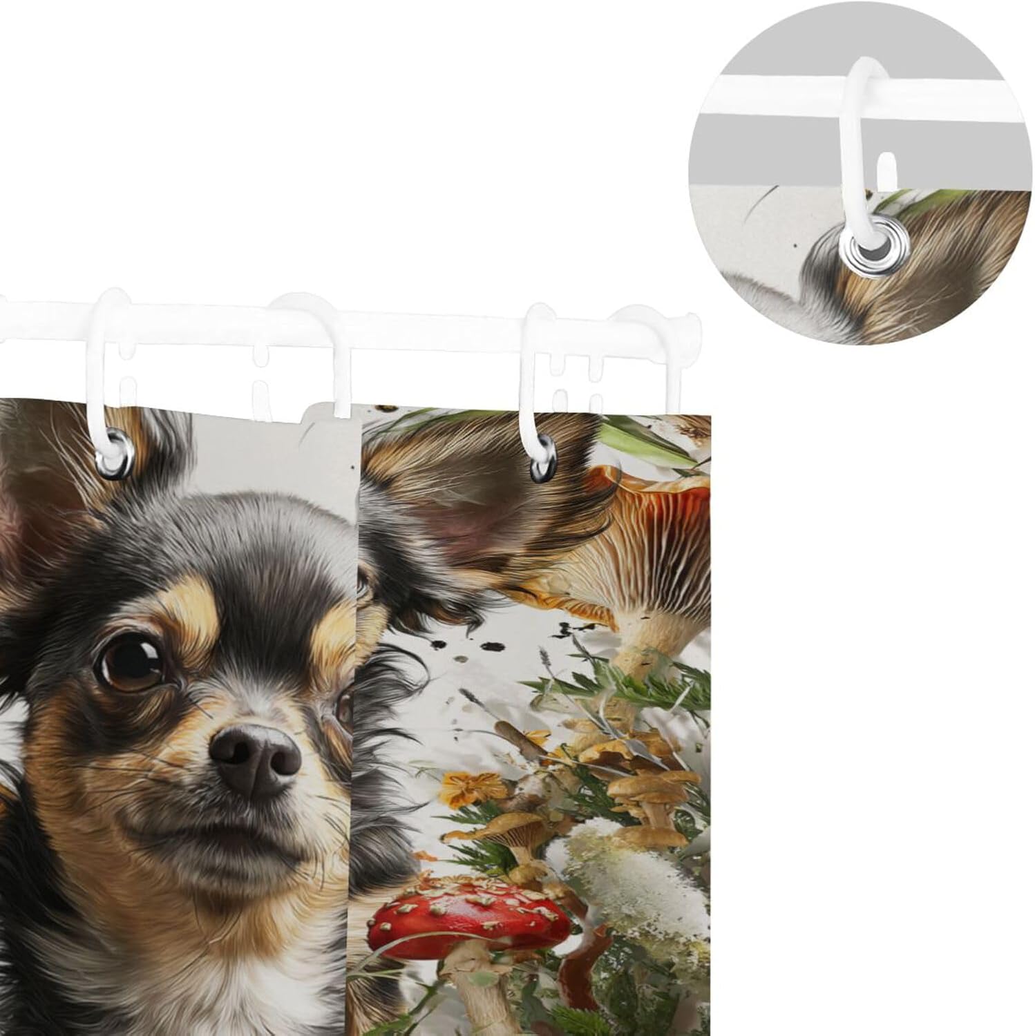 72x72 Inch Waterproof Shower Curtain Washable with Machine Washable Fabric Shower Curtains Liner for Bathroom Chihuahua 3D Cute