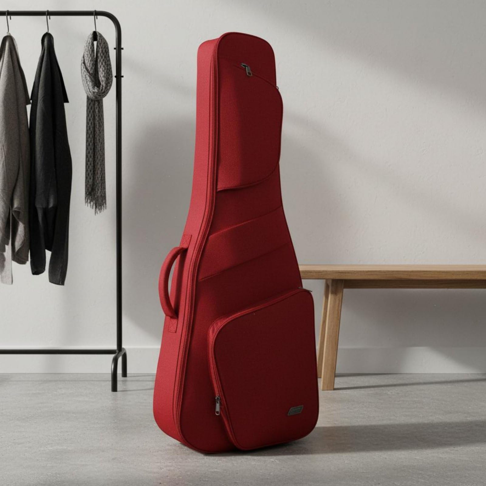 Gralara Funda Guitarra Acolchada Accesorio Musical Resisn para Viaje, Ensayo, Rojo Eléctrico