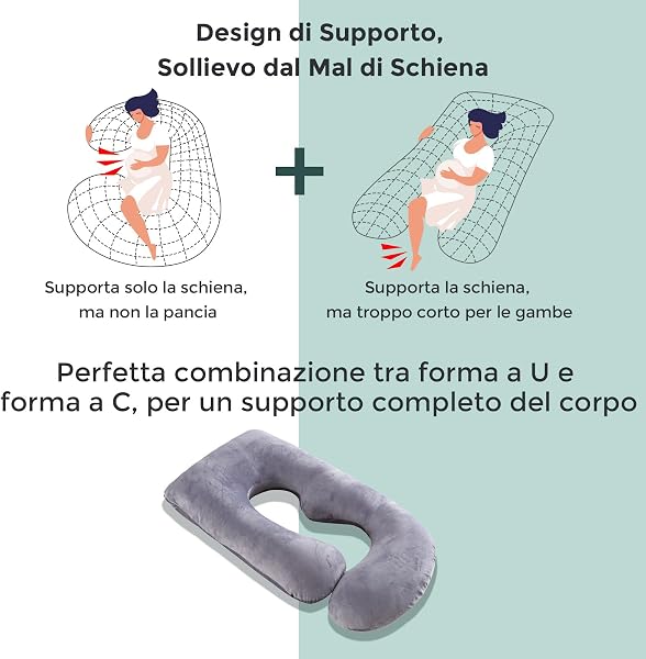 momcozy Cuscino Gravidanza in Velluto – Cuscino a Forma di U per Dormire in Gravidanza 145cm, Supporto per Schiena, Pancia, Gambe e Fianchi – Cuscino Gravidanza per Dormire Laterale - 5