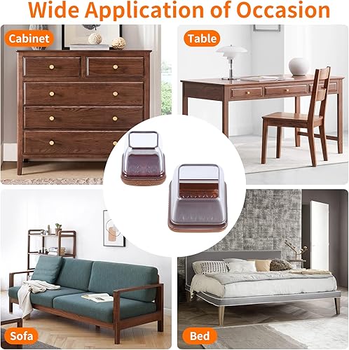 Miniatura 7 de 24 protectores cuadrados de silicona transparente para patas de silla con fieltro envuelto, fundas para patas de silla, almohadillas cuadradas de