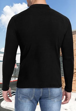 MLANM Men's Mock Turtleneck Long Sleeve Jumper Winter