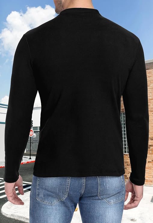 MLANM Men's Mock Turtleneck Long Sleeve Jumper Winter
