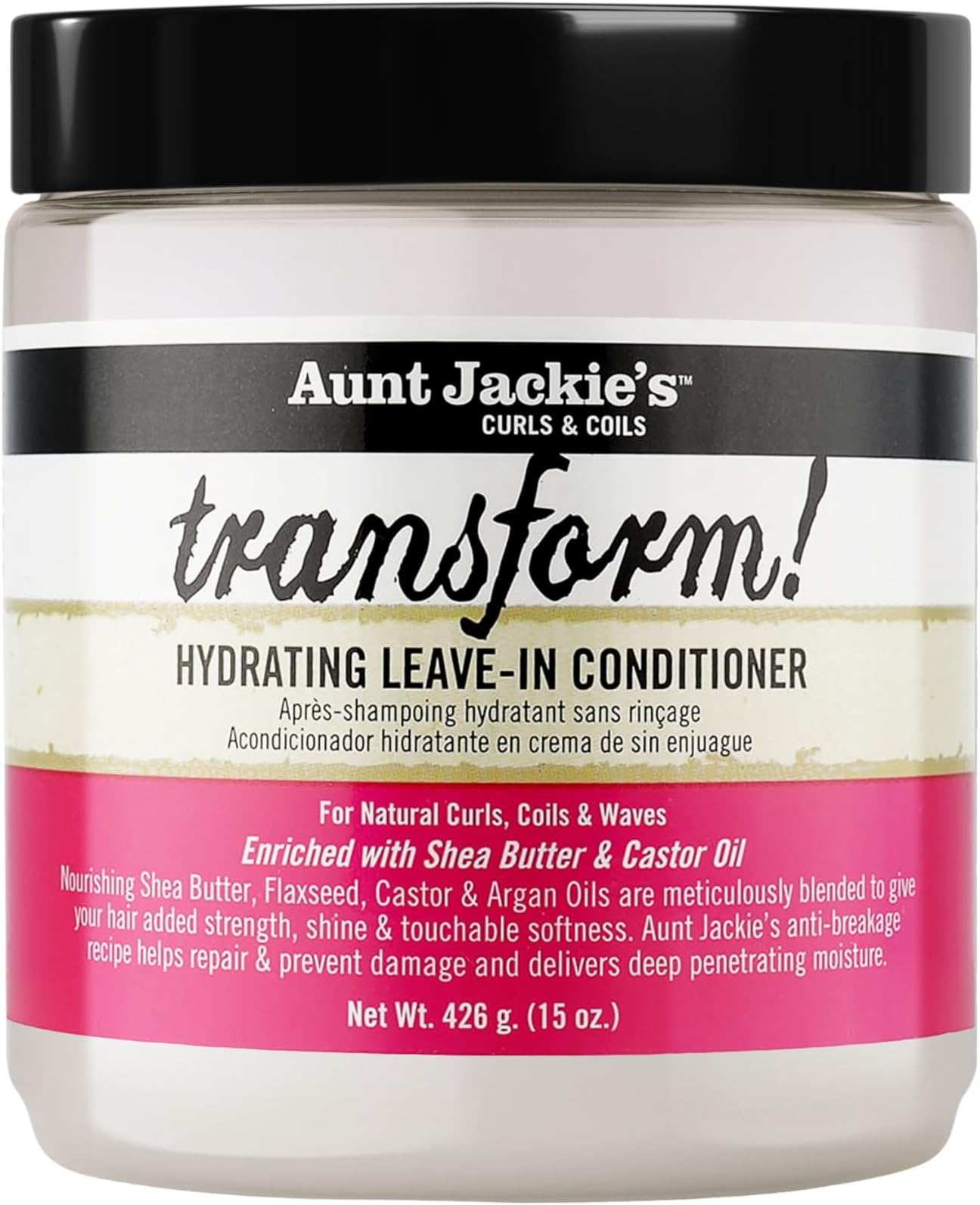 Aunt Jackie Transform! Hydrating Leave-in Conditioner 15oz, white